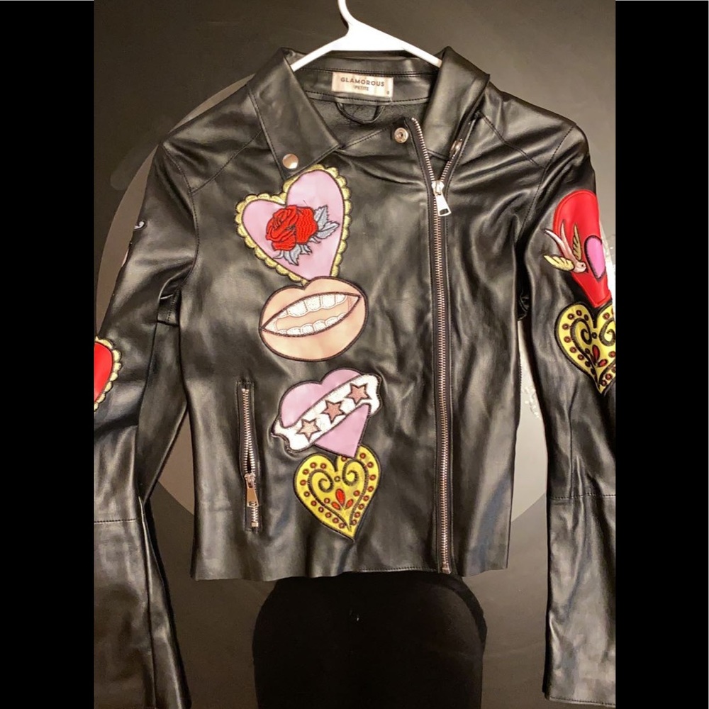 Leather stitch jacket